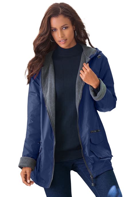 women's blue rain jacket.